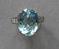Aquamarine And Diamond Ring